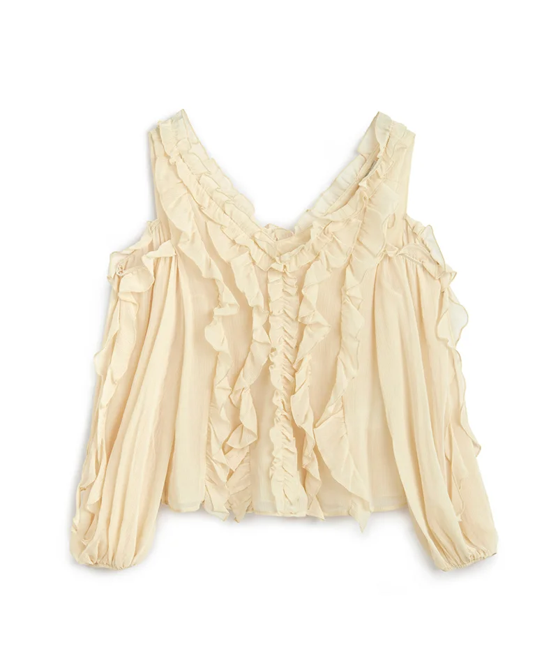 ابيكول Ruffled Cut-Out Blouse